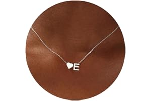 Turandoss Gold/Silver Heart Initial Necklace for Women Teen Girls - 18K Gold Plated Letter A-Z Pendant Necklace Dainty Heart Necklaces Tiny Initial Necklaces Birthday Gifts for Women Jewelry