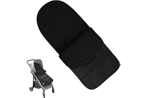 KAKBRT Sacco a pelo universale 3 in 1 per passeggino, Sacco a pelo accogliente in pile foderato per passeggino, Sacco a pelo protettivo caldo, impermeabile e antivento per passeggino, Rimovibile (nero)