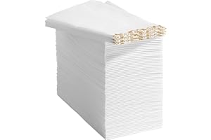 Prestee Linen Feel Dinner Napkins - Disposable Thanksgiving Napkins and Hand Towels for Bathroom - Ideal for Events, Dinners, and Parties - Soft and Durable Quality, Pack of 50, 7.8 x 4.25 Inches