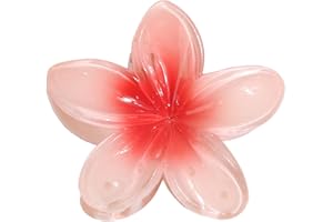 Qiwieod Fermaglio per capelli forma di fiore, forte tenuta, grandi mollette artiglio per regali di Natale, clip antiscivolo per capelli, da donna, colore colorato, antiscivolo