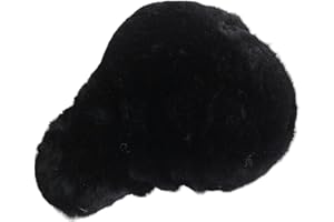 Naturasan Bicycle Saddle Lambskin Cover, Bicycle Saddle Cover Made of Merino Lambskin, Sheepskin Bicycle Warm Winter Seat Cover (Black, 27 x 24.5 cm (Size S))