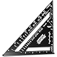Mecurate 7 Inch Heavy-Duty Aluminum Alloy Triangle Rafter Square, Durable Carpenter's Layout Tool with Easy-to-Read Scales for Angle Measurement, Marking & Cutting Guide