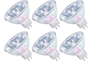 GMY MR16 Halogen Light Bulbs 35W 12V, GU5.3 Spotlight Bulb Dimmable, 4000 Hours Extra Long Lifetime, 2 Pin Base 36°Beam Angle, 3000K Warm White Dichroic 6 Pack
