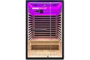 Home Deluxe – Infrarotkabine – Nero - M – 120 x 105 x 190 cm - für 2 Personen, 4 Karbon - Flächenstrahler – Holz: Hemlocktanne I Infrarotsauna, Sauna, Wärmekabine, Infrarot