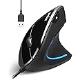 Perixx [Hardware Update PERIMICE-513N, Wired Ergonomic Vertical Mouse - 1000/1500/2000 DPI - Natural Ergonomic Vertical Design - Recommended with RSI User