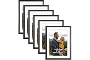 Ditwis Juego de 6 Marco Fotos 13x18 con Cartón, Negro Marcos de Fotos 15x20 sin Cartón, Adecuado para Dormitorios y Salas de Estar, Uso en Pared o Mesa