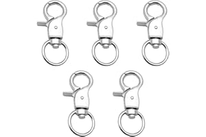 Okaywork 5 Pcs Mousqueton Porte Clé, Mousqueton Pivotant Multifonction, Mini Mousquetons Pivotants De Alliage De Zinc Chaîne de Chien Crochet de Porte-Clé, pour Porte-clés, Laisses De Chien