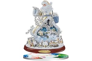 Starnearby DIY Diamond Painting Weihnachten Deko, 5D Diamant Painting Bilder Schneemann, Diamant Malerei Kunst Set Weihnachtsmann Weihnachtsbaum Ornamente Geschenke für Anfänger (Weihnachten A)