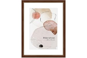 WANDStyle Antique Picture Frame, 18 x 24 cm, Colour: Brown with Gold Edge, Wooden Picture Frame, Baroque Brown, Made in Germany, H182