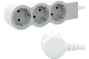 LEGRAND Regleta de enchufes, Enchufe múltiple con 3 Tomas de Corriente, Cable 1,5m, Color Blanco/Gris Claro 694549