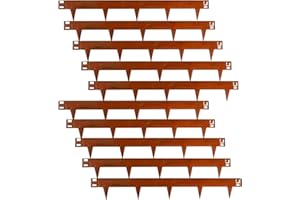 UNIGARDIA Borduras Jardín Flexible con Piquetas 10 m - Bordura Metálica de 15 cm de Altura - Fácil de Instalar - Separador Jardín Exterior con Guantes Incluidos - Acero Corten