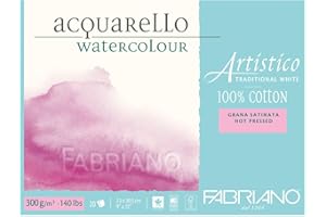Fabriano Artistico 140 lb. Hot Press 20 Sheet Block 9x12" - Traditional White