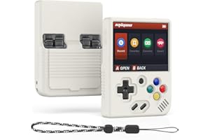 MOWYEOK Case for Miyoo Mini Plus, MOWYEOK Soft Silicone Case, with Shock Absorption, Non-Slip and Anti-Scratch Function, Compatible with Miyoo Mini Plus Case, with Lanyard - White