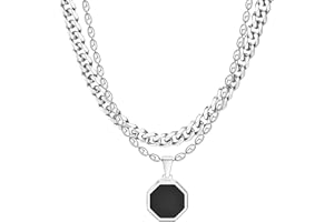 TempBeau Halskette Herren Geometrisch Panzerkette Edelstahl : Gravur Kette für Papa Männer Edelstahl 5mm Panzerkette + 2mm Kastenkette Minimalistisch Geschichtet Schmuck Personalisiert Daddy Geschenk