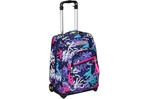 Seven Trolley Fisso, GraffitiMix, Viola, 2 in 1, Doppio Uso, Trolley e Zaino, Zaino Scuola Viaggio, Bambina Ragazza