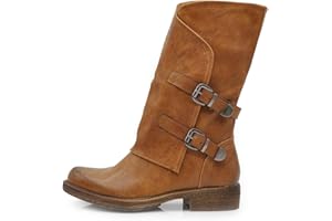 IF Fashion Scarpe Stivali da Donna Al Polpaccio Largo Biker Motociclista Con Fibbie Anfibi WZ688-66