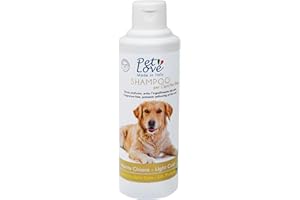 Shampoo per Cani a Manto Chiaro Delicato con Azione Nutriente e Igienizzante per un Pelo Morbido e Luminoso - Previene l'Ingallimento - Formula Neutra Senza Profumo e Coloranti da 250 ml - Pet Love