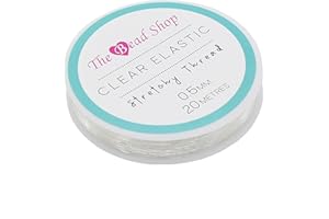 THE BEAD SHOP Transparentes Stretch-Gummiband 0,5 mm 20 Meter Schmuckherstellung Perlenfädeln Armbänder