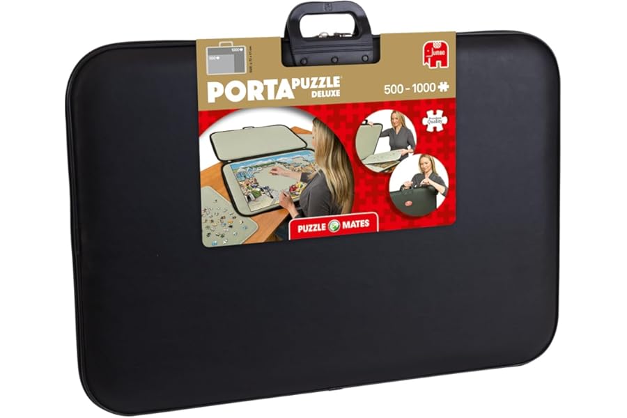 PORTA PUZZLE Deluxe - Non-Slip Felt, Portable Jigsaw Puzzle Board for 500 to 1000 Pieces - Lightweight, Easy to Store Puzzle Mat, Sorter & Organiser with Carry Handle - Jigsaw - 83x62x24cm - Jumbo