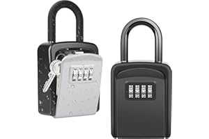 Diyife Sejf na klucze z pałąkiem, wodoszczelny, do użytku na zewnątrz, do domu, garażu, szkoły, kolor czarny i szary