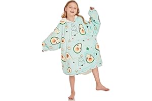 Adisputent Sherpa Hoodie Kinder Unisex Übergroße Hoodie Blanket Hoodie Sweatshirt Weich Warm Kapuzenpullover Poncho TV-Decke mit Größer Tasche für Jungen Mädchen