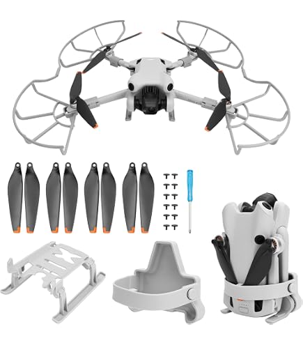 ZJRXM Propellerschutz Für DJI Mini 4 Pro – 360° Antikollisions-Schutz, Leicht (46g), Einfach Zu Montieren