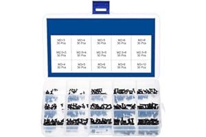 CYH 450 Pezzi Viti a Testa Piatta, Set di Viti per Computer Portatile M2 M3 M2.5, Viti per HDD M.2 SSD, per Riparazione PC Universale, Nero con Scatola