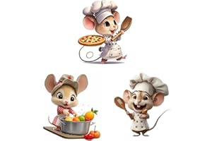 GENERISCH HGDESIGN® Wandtattoo Wandaufkleber Katze Maus Koch Gerichte Wandsticker Wanddeko für Küche Esszimmer (C)