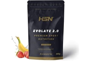 Aislado de Proteína de Suero de HSN Evolate 2.0 | Sabor Fresa Plátano 500 g = 16 Tomas por Envase | Whey Protein Isolate CFM + Enzimas Digestivas | No-GMO, Vegetariano, Sin Gluten ni Soja