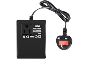VAPOURD 200W Step Down Power Voltage Converter Transformer (UK Plug) 220v/240v to 110v/120v, Intelligent Efficient Adapter Travel Power Adapter for WIFI, POS Machine, Power Bank