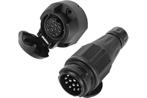 AGRISHOP 13 Pin Trailer Plug,13Pin Trailer Socket,Trailer Socket Plug, Trailer Plug,Trailer Socket, Trailer Connector,Trailer Adapter,12v Male Female Wiring Connector For Rv Caravan