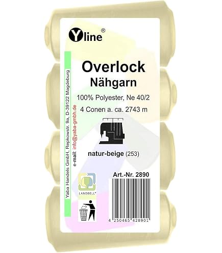 4 bobine Overlock Filo da cucito grigio carbone ca. 2743 m NE 40/2