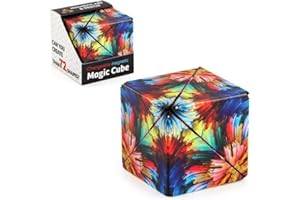 BBargain Basket Magic Cube Shape Shifting Fidget Box - Transforms Into Over 72 Extraordinary Geometric Shapes - Infinity cube Fidget Toy Brain Games For Kids & Adults. (Mix Earth)