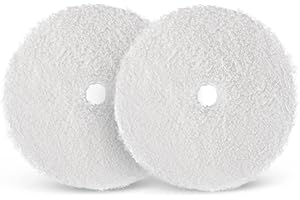 SPTA Set di panni per lucidatura, tampone per lucidatura in lana a disco in microfibra da 6 pollici, rivestimento in pelliccia di agnello per lucidatrici per auto (2 pezzi 150 mm)