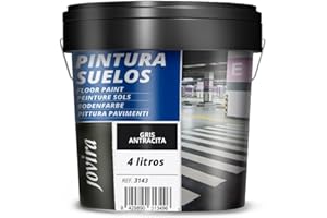 JOVIRA PINTURAS Pintura Suelos, Garajes y Pavimentos Deportivos en general, acabado Mate. Protege y decora las superficies de hormigón, cemento y asfalto. (4 Litros, Gris Antracita) A-9C