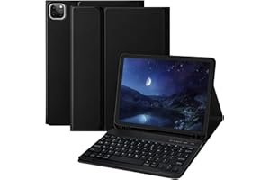 aMZCaSE Custodia con tastiera per iPad Air 5 e 4 Gen 10.9“ 2022/2020,Pro 11” Custodia con tastiera 1/2/3/4 Gen,Tastiera Bluetooth Staccabile con Supporto per iPad Air 11" M2 e M3 2024/2025(Nero)