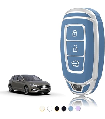 For Hyundai I30 Accent Tucson Ix35 Solaris Elantra Kona Celesta Sonata 4 Button Silicone Car Key Case Protect Cover Keychain - 34