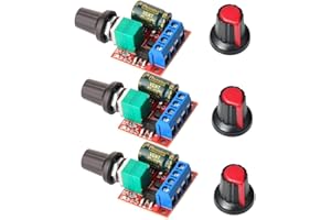 Gebildet 3pcs Mini DC Motor PWM Speed Controller, DC 5V-35V 5A Speed Adjustable Switch Module, 6V 12V 24V Variable Voltage Regulator Dimmer Governor Switching Build with LED Indicator