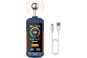 Testeur Humidité, GOYOJO Humidimètre Mural Rechargeable Avec Capteur à Bille de 5 à 40 mm, Analyses non Destructives pour Bois/Murs/Chantiers, Alarmes Réglables et Affichage de la Température