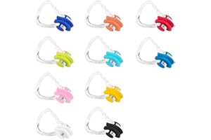 RAYKCE Lot de 10 pince-nez de natation pour adultes et enfants - Antidérapants et souples - En silicone hypoallergénique - Pour plongeurs et débutants - Nageur professionnel