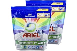 P&G PROFESSIONAL Ariel Professional, detersivo per lavaggio in capsule tutto in uno, 90 lavaggi (2 x 45 capsule), colore e rimozione delle macchie incredibili e pulizia