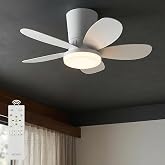64cm Modern Goes Uzaktan Kumandalı 5 Kanatlı Tavan Vantilat&ouml;r&uuml; Ve Led Lamba Işık 42W Beyaz-Beyaz