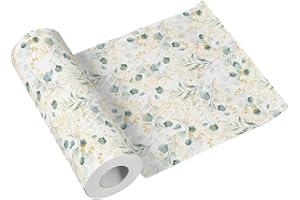 ‎PAW DECOR COLLECTION PAW - Tischläufer aus Airlaid (40 cm x 24 m) I Tischdeko für Kommunion, Konfirmation, Hochzeit, Geburtstag, Gartenparty, Taufe I Tischband - Blätter, Eukalyptus, Gold I Farbe: Golden eucaliptus