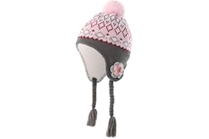 Magracy Toddler Earflap Beanie Hat Kids Girls Winter Fleece Lining Knit Hat