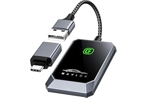CarPlay Wireless Adapter, Mavlou Neueste Upgrade Wireless Carplay Dongle, Konvertieren Verkabeltem CarPlay zu Wireless, Plug-und-Play OTA-Upgrade, für iPhone iOS 10+ & Autos mit Wired CarPlay (Grau)