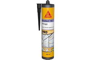 SIKA - SikaSeal-162 glas, svart, speciella silikontätningar, verandor, växthus och kakel, inomhus och utomhus, 300 ml