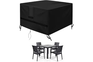 fireowl Patio Furniture Covers Waterproof - 125x125x74cm Cube Outdoor 2-4 Seater Cube Rattan Garden Furniture Cover - 600D Heavy Duty Outside Sofa Protector