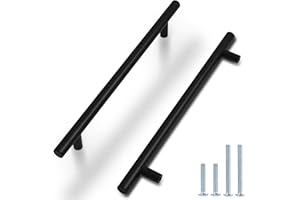 Probrico Set de 20 tiroirs d'armoire et poignées en acier inoxydable noir longueur totale 10 pouces distance des trous 7-9/16 pouces