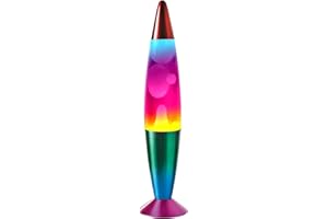 Global Gizmos 16” Rainbow Lava Lamp 40cm Tall | Retro Nostalgia | Relaxing Motion Wax Light | Decorative Illumination | Sensory Light