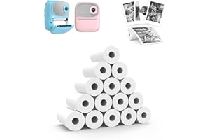 SRECCO Thermopapier für Kinder Sofortbildkamera, Papier Thermique Appareil Foto Kind, Nachfülldruckpapier, 15 Thermodrucker papier weiß de Rechange Pour Appareil Foto Kind, Fotos, Notizen, Etiketten